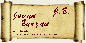 Jovan Burzan vizit kartica